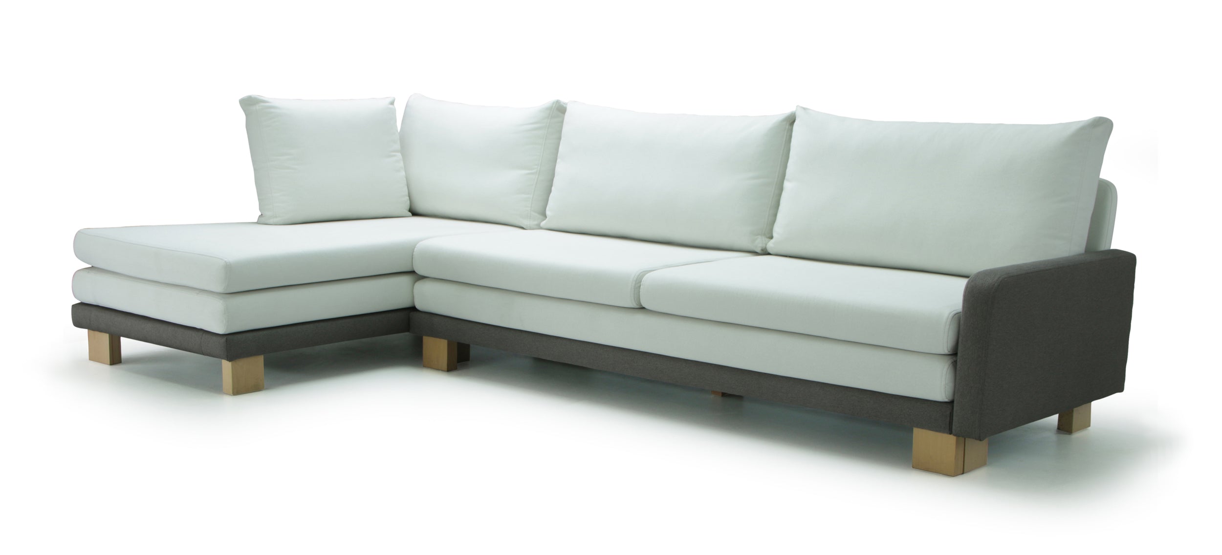 B12 sofa bed  - Left side corner set 300x160cm on white background