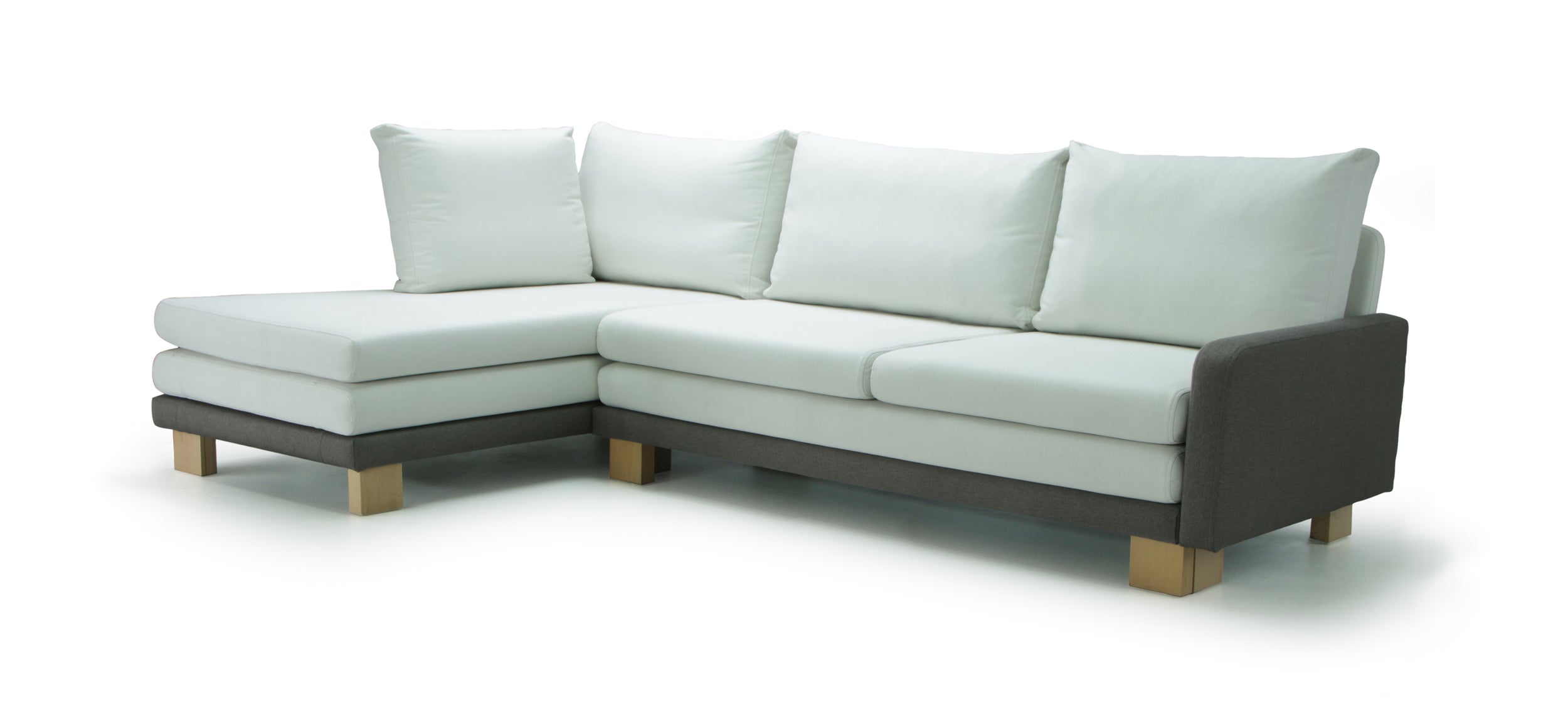 B12 sofa bed  - Left side corner set 252x160cm on white background