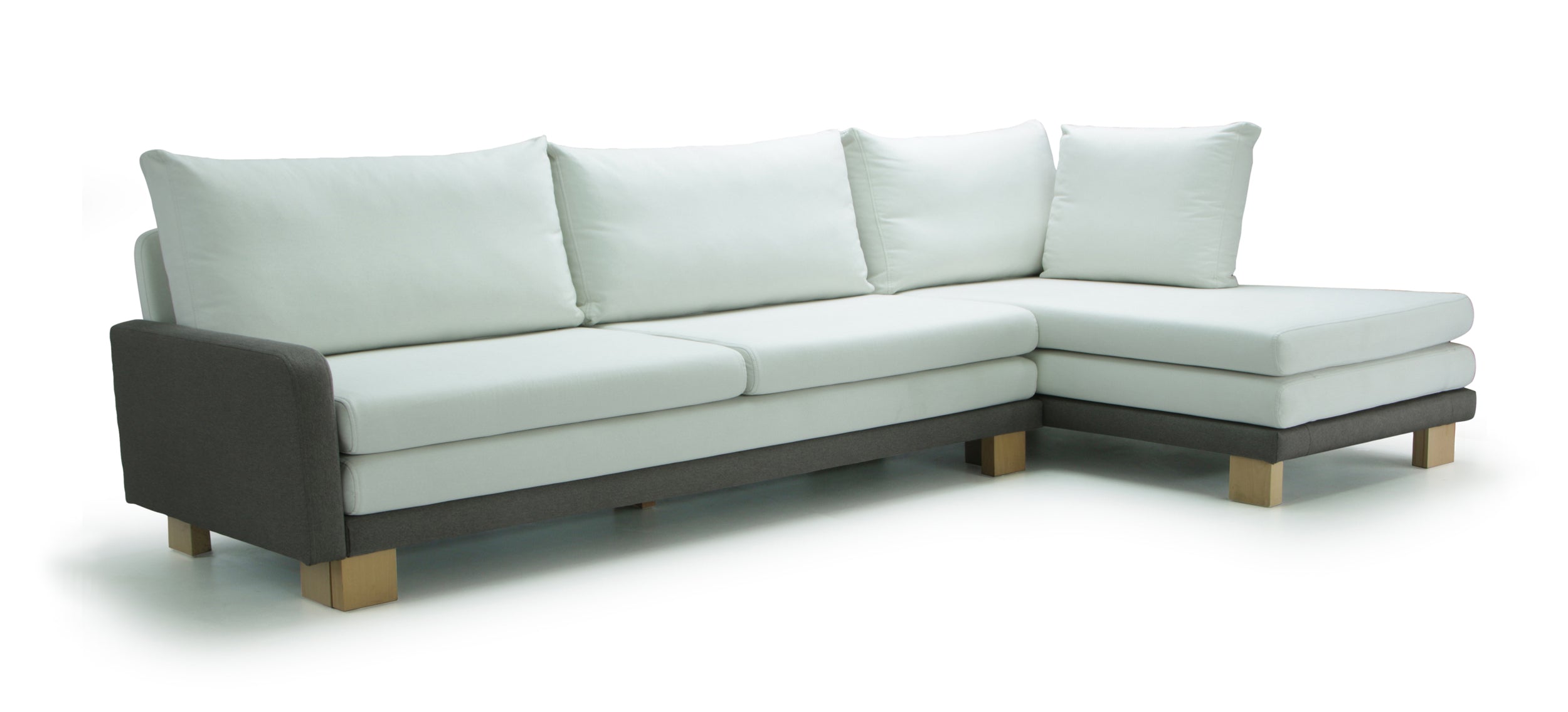 B12 sofa bed  - right side corner set 300x160cm on white background