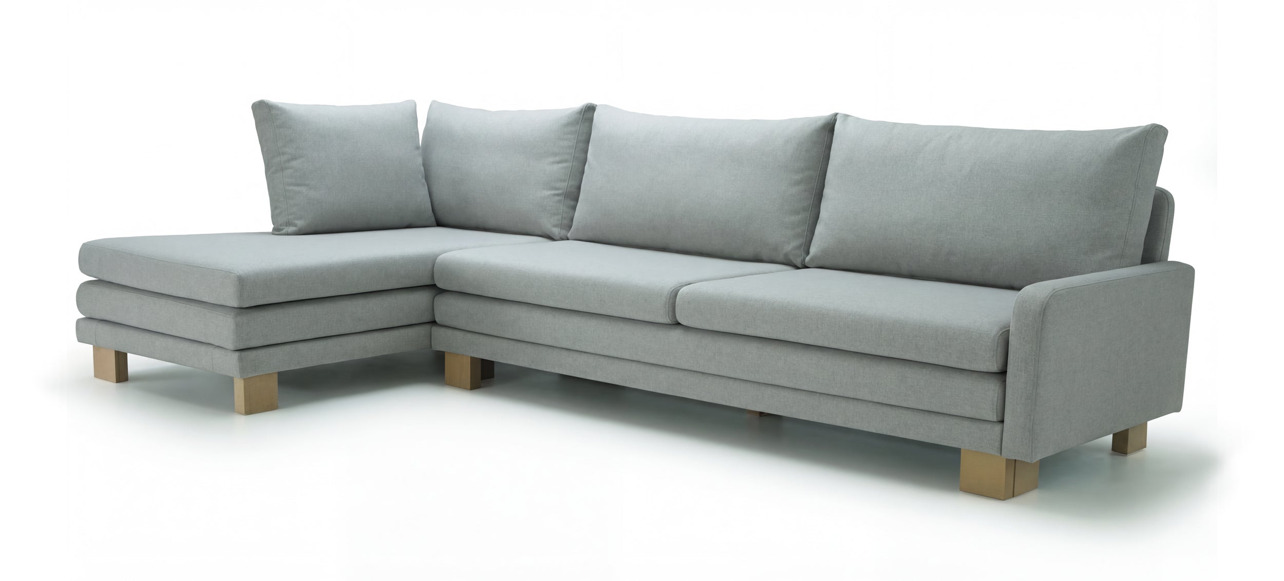 B12 sofa bed  -left side beige corner set 300x160cm on white background