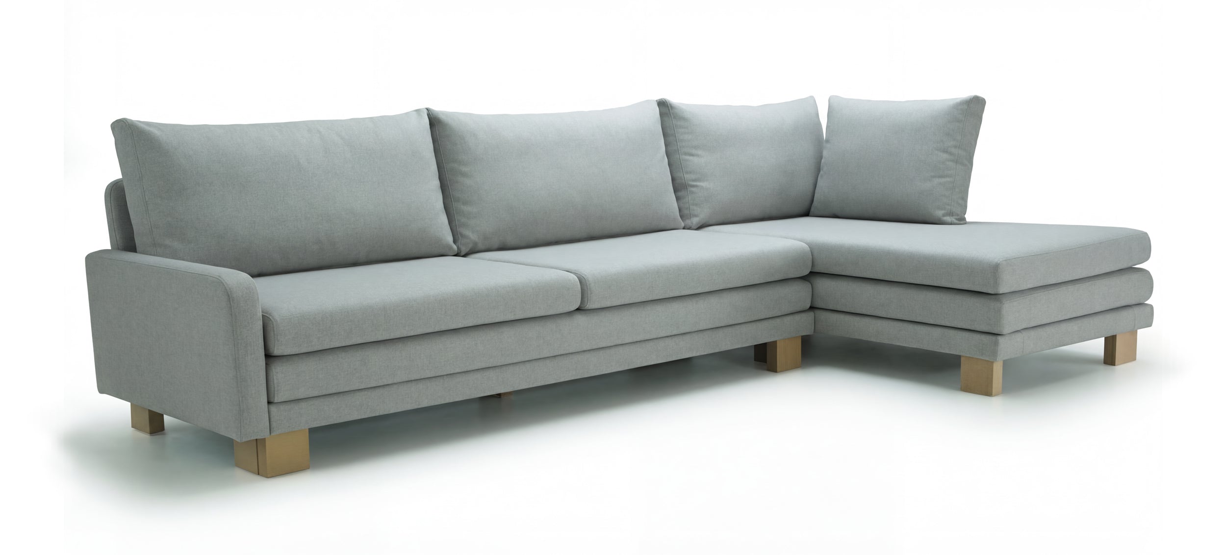 B12 sofa bed  - right side  grey corner set 300x160cm on white background