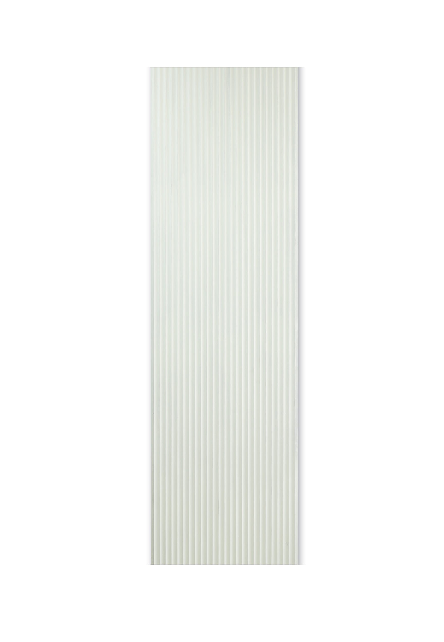Decorative wall panel with embossed strip wave pattern on a white background