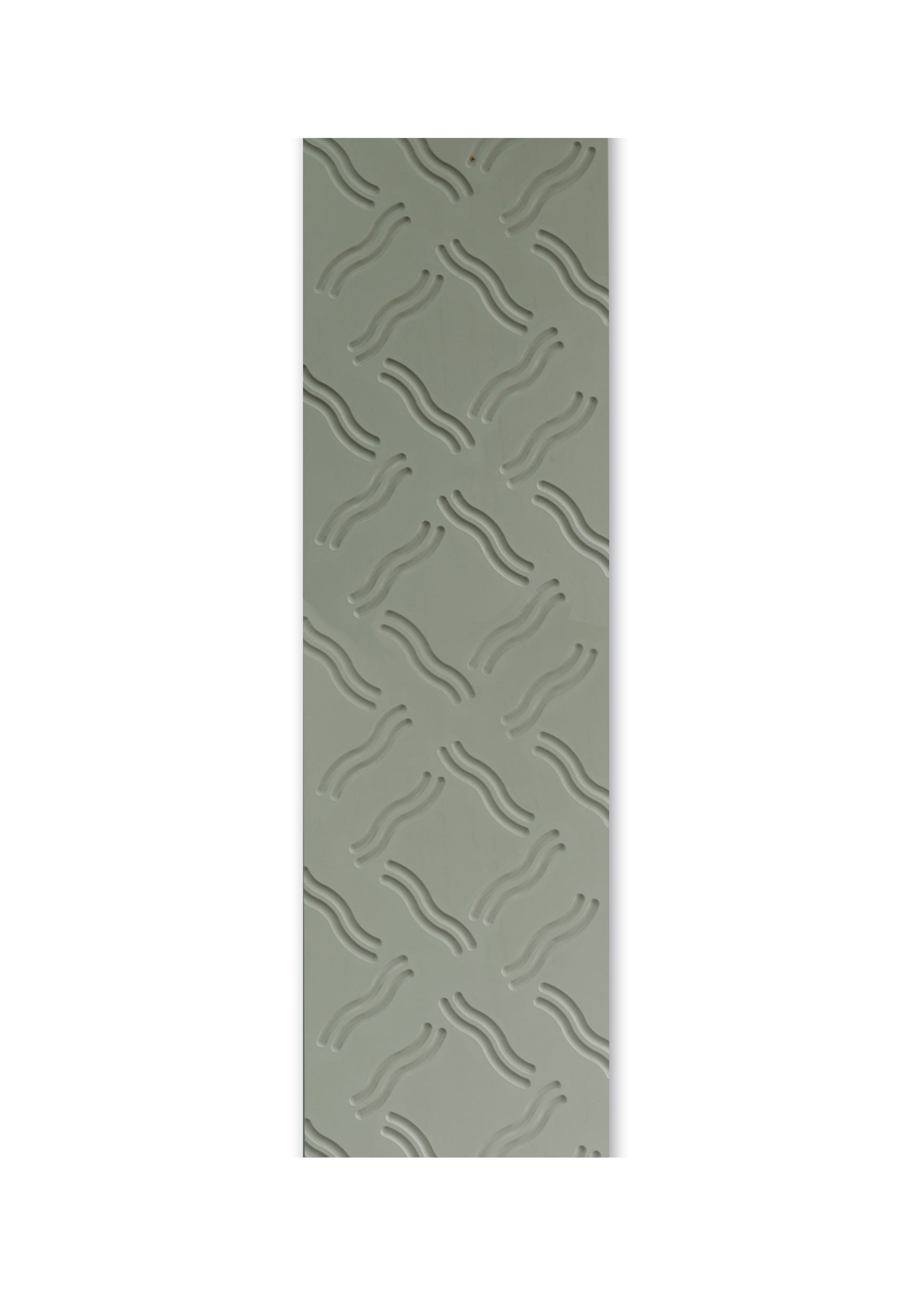Decorative wall panel with embossed wave pattern on a white background