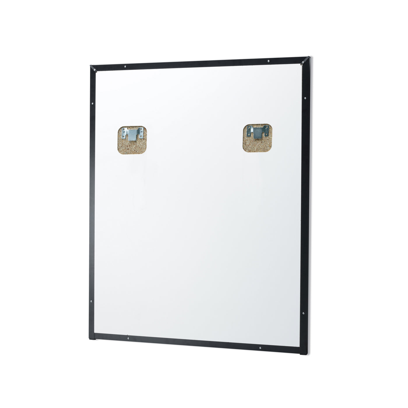 Headboard wall connection with black frame on a white background -backside view