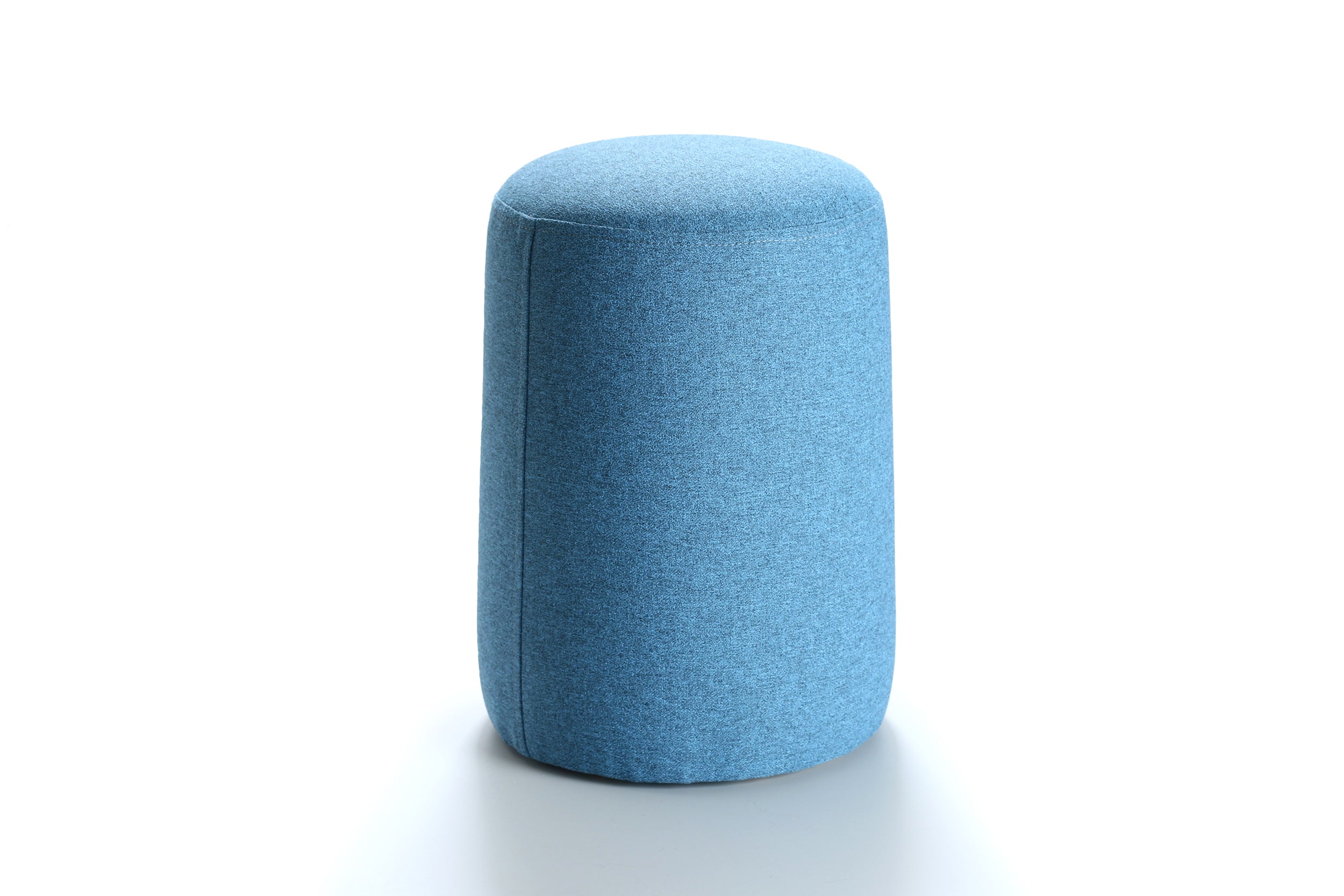 Blue cylindrical stool on a white background