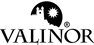 Valinor logo with a castle and sun design on a white background