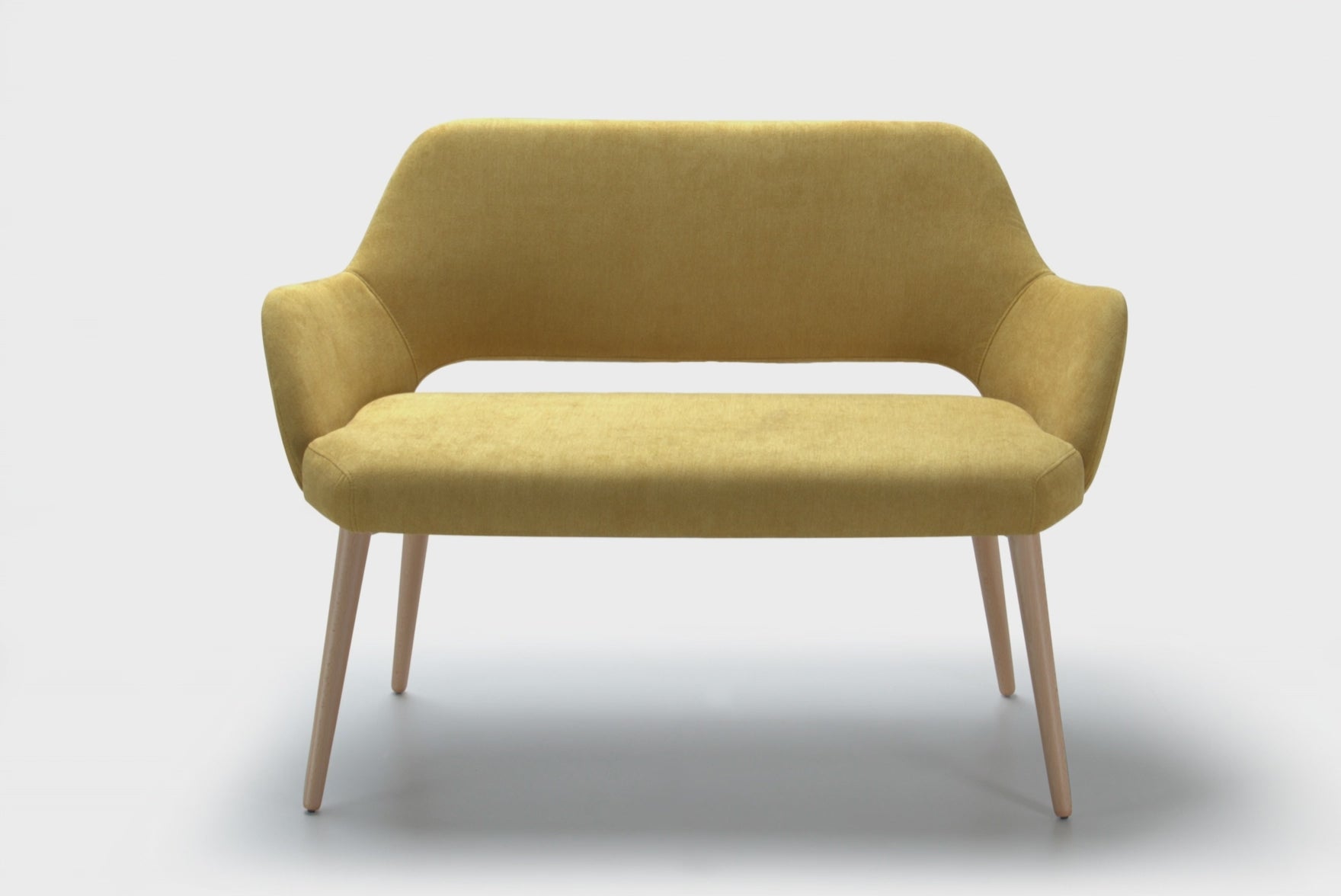 Yellow sofa Andre on a white background