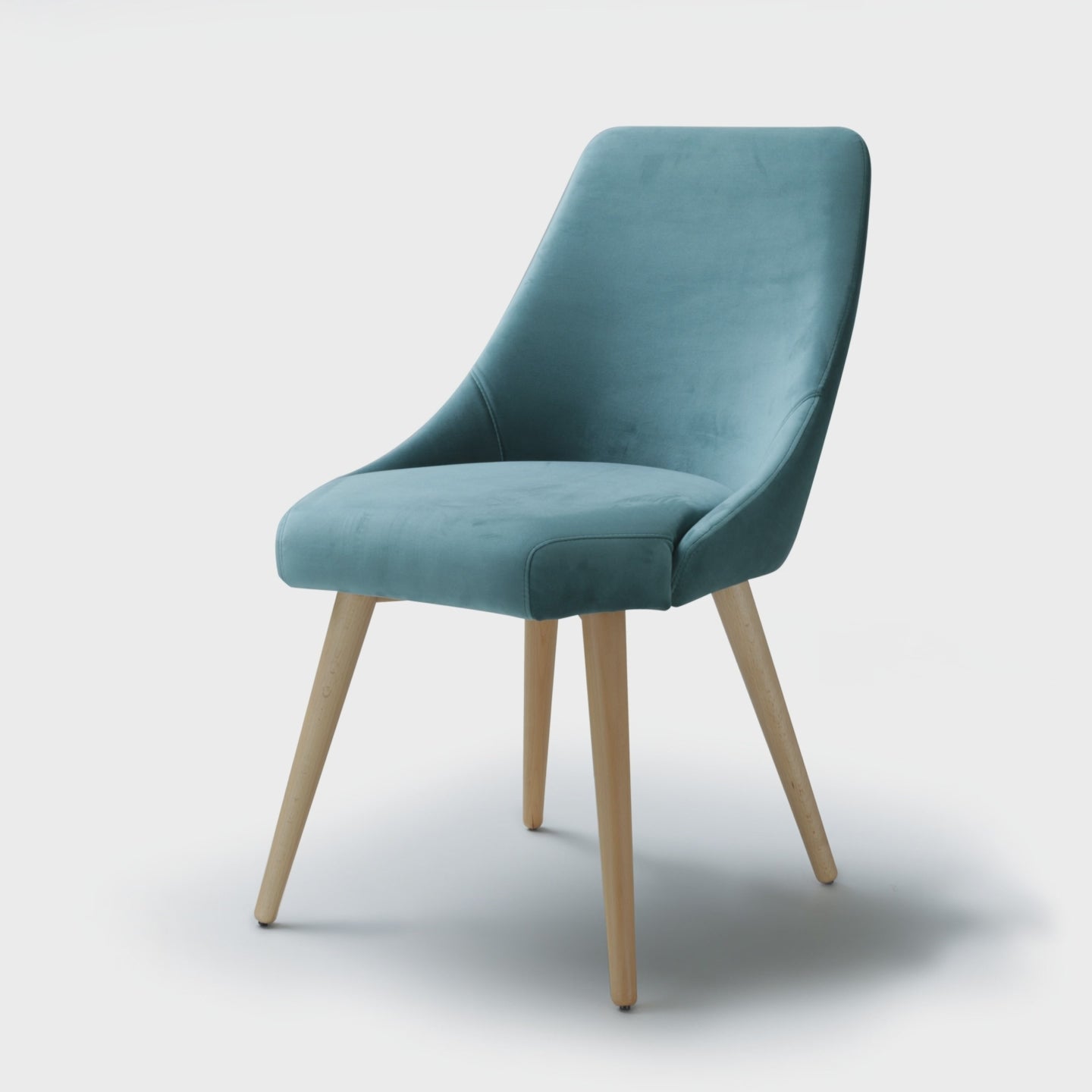 Video of a chair Alba with wooden legs on a white background