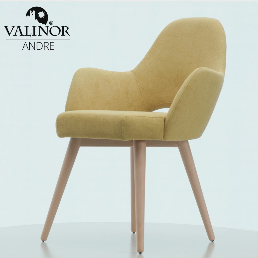 Video of Andre armchair in different colors on white background